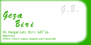 geza biri business card